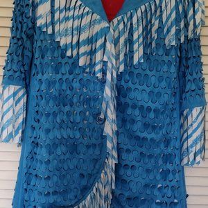New with Tags, Fashion Laser cut Coat/Jacket with fringe.